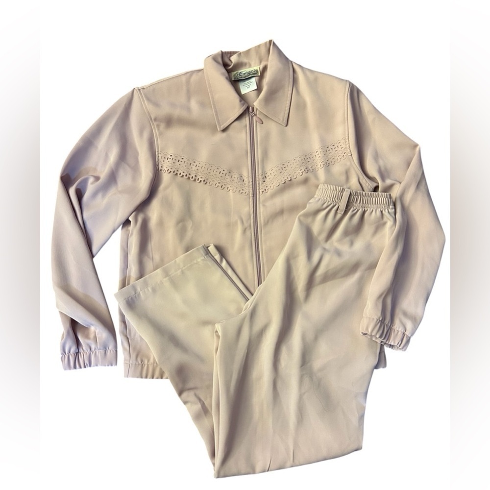 Light pink vintage track suit by Tradition size 8 matching pants and jacket